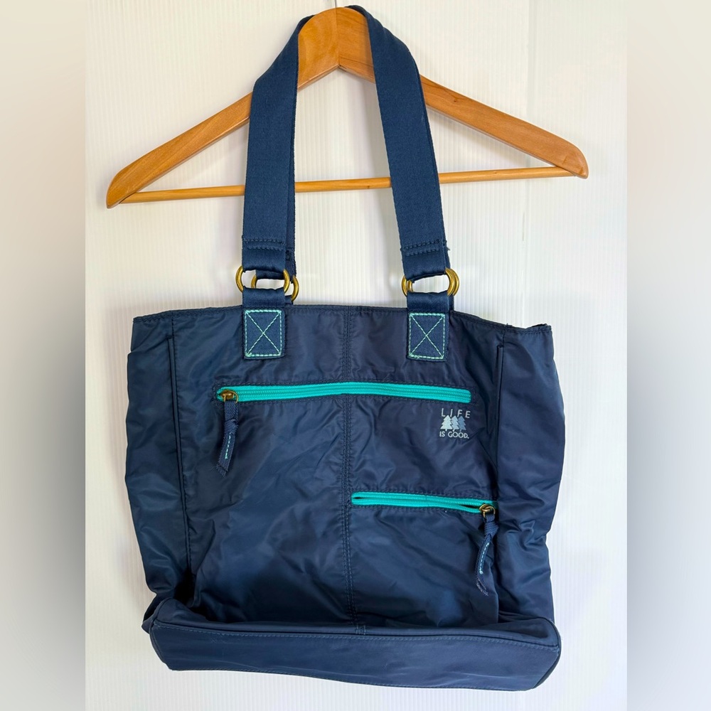LIFE IS GOOD Blue Tote Bag